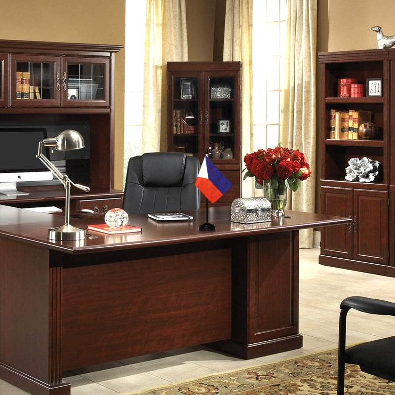 Anley Philippines Deluxe Desk Flag Set - 6 x 4 Inch Miniature Philippine Desktop Flag with 12" Solid Pole - Vivid Color and Fade Resistant - Black Base and Spear Top - Image 3